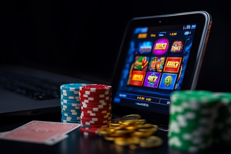 Antarmuka Mesin Arcade di platform polototo dengan grafis retro modern